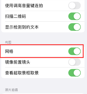 赣榆苹果手机维修网点分享iPhone如何开启九宫格构图功能