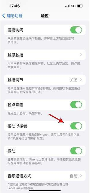 赣榆苹果手机维修分享iPhone手机如何设置摇一摇删除文字 